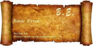 Baur Erna névjegykártya